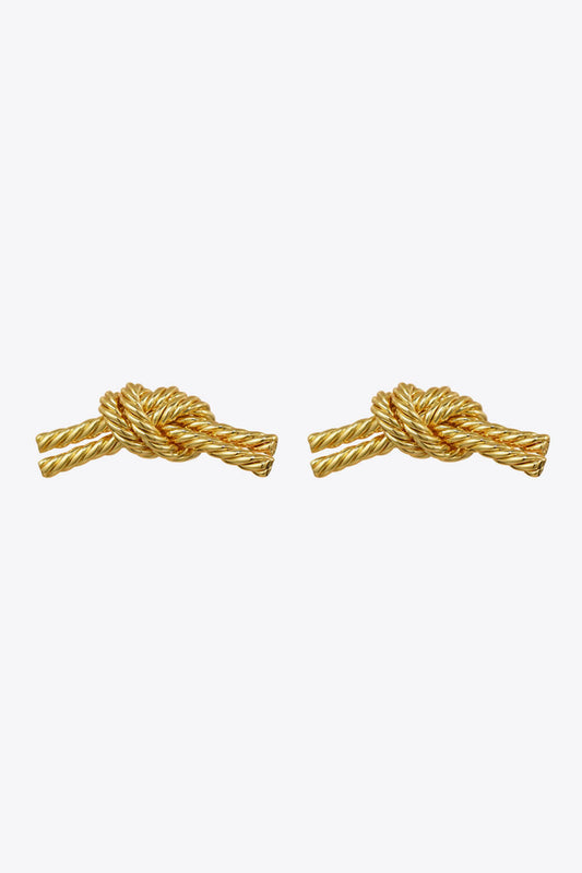 18K Gold Twisted Earrings