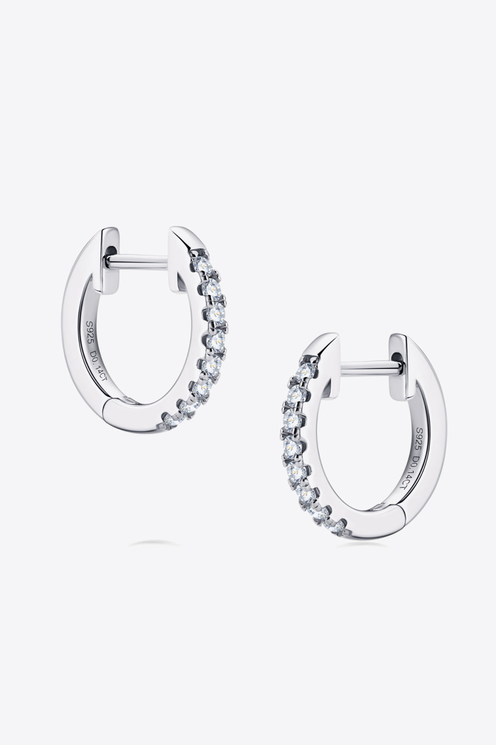 Moissanite Sterling Silver Huggie Earrings