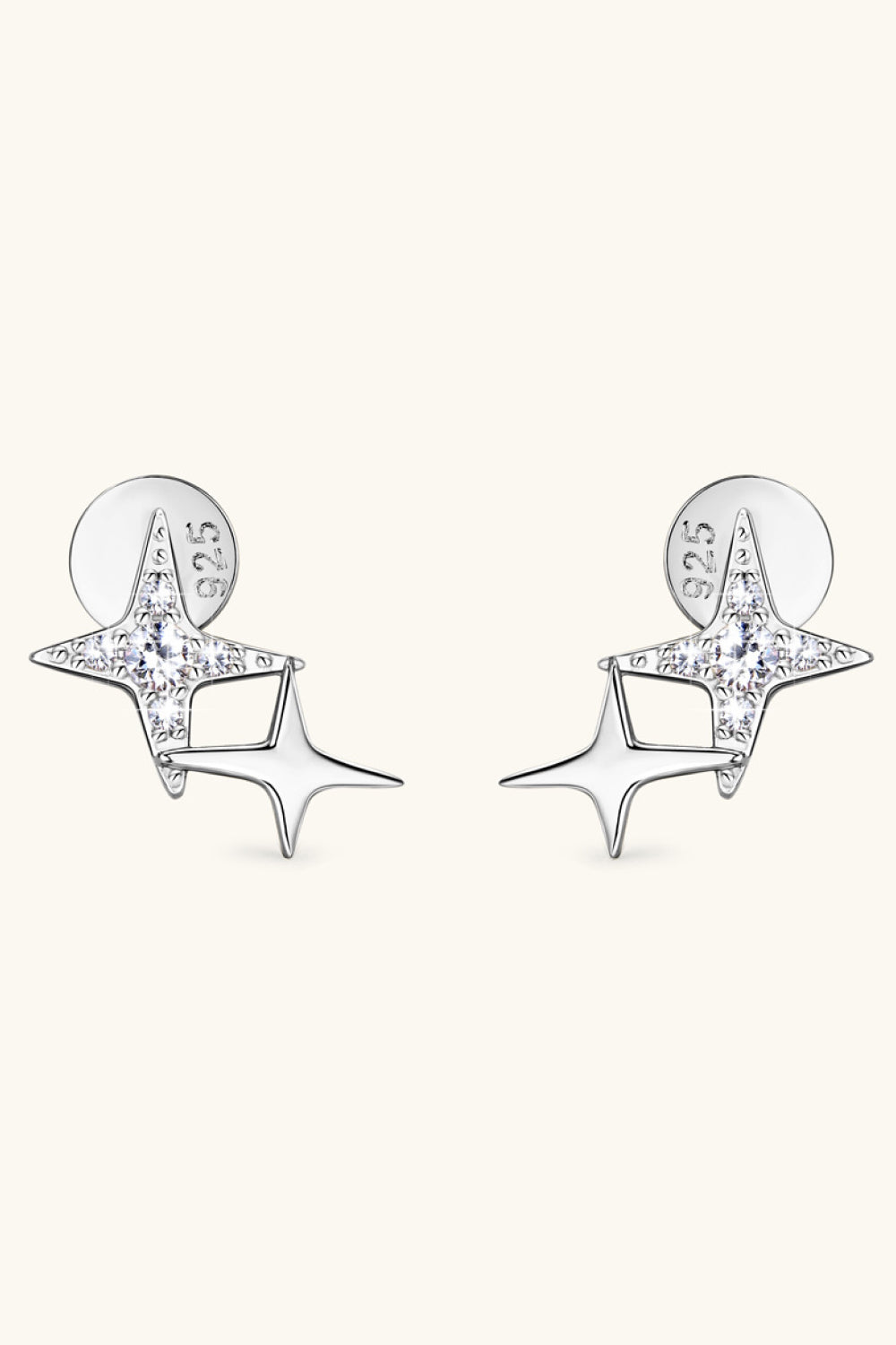 Moissanite Sterling Silver Star Shape Earrings